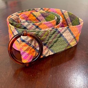 NWT J Crew fabric belt with tortoise shell buckle S/M